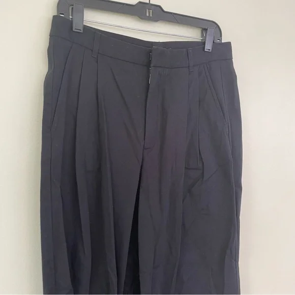 Banana Republic Explorer Nouve Wide Leg Pleated Pants Black 8 Cotton - Picture 5 of 12